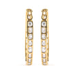10K Yellow Gold 1.00 Cttw Round and Baguette-Cut Diamond U-Hoop Earrings (H-I Color, SI2-I1 Clarity)