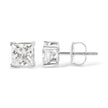 14K White Gold 1 1/2 Cttw Clarity Enhanced Princess Cut Diamond Solitaire Stud Earrings (I-J Color, I1-I2 Clarity)