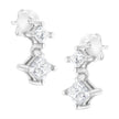 14K White Gold 3/4 cttw Double Diamond Princess-Cut Stud Earrings (I-J Clarity, I2-I3 Color)
