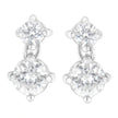 14K White Gold 1 cttw Double Diamond Stud Earrings (H-I Clarity, SI2-I1 Color)
