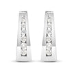 14k White Gold 1/4 Cttw Channel-Set Brilliant Round-Cut Diamond Hoop Earrings (I-J Color, I2-I3 Clarity)