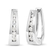 14k White Gold 1/4 Cttw Channel-Set Brilliant Round-Cut Diamond Hoop Earrings (I-J Color, I2-I3 Clarity)