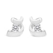 .925 Sterling Silver Round Cut Diamond Fashion Stud Earrings (0.10 cttw, I-J Color, I2-I3 Clarity)