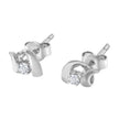 .925 Sterling Silver Round Cut Diamond Fashion Stud Earrings (0.10 cttw, I-J Color, I2-I3 Clarity)