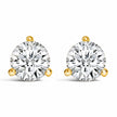 14K White Gold 2 Cttw Round Lab-Grown Diamond 3-Prong Martini Solitaire Screwback Stud Earrings