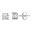 .925 Sterling Silver 1.0 Cttw Round Brilliant-Cut Diamond Miracle-Set Solitaire Stud Earrings (H-I Color, I2-I3 Clarity)