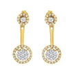 14K Yellow Gold Plated .925 Sterling Silver 5/8 Cttw Diamond Removable Stud and Dangle Earrings (I-J Color, I2-I3)