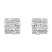.925 Sterling Silver 1/2 Cttw Round-Cut Diamond Stud Earrings (I-J Color, I1-I2 Clarity)
