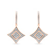 14K Rose Gold Plated .925 Sterling Silver Round-Cut Diamond Accent Dangle Rhombus Earrings (H-I Color, I2-I3 Clarity)