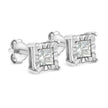.925 Sterling Silver 1/2 Cttw Miracle Set Princess-cut Diamond Solitaire Stud Earrings (I-J Color, SI1-SI2 Clarity)