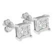 .925 Sterling Silver 1/2 Cttw Miracle Set Princess-cut Diamond Solitaire Stud Earrings (H-I Color, SI2-I1 Clarity)