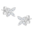 14K White Gold 1/2 Cttw Marquise Diamond 8 Stone Floral Leaf Stud Earrings (H-I Color, SI1-SI2 Clarity)