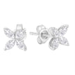 14K White Gold 1/2 Cttw Marquise Diamond 8 Stone Floral Leaf Stud Earrings (H-I Color, SI1-SI2 Clarity)