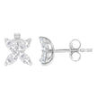 14K White Gold 1/2 Cttw Marquise Diamond 8 Stone Floral Leaf Stud Earrings (H-I Color, SI1-SI2 Clarity)