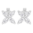 14K White Gold 1/2 Cttw Marquise Diamond 8 Stone Floral Leaf Stud Earrings (H-I Color, SI1-SI2 Clarity)