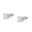 10K White Gold 3/4 Cttw Invisible Set Princess-Cut Diamond Composite Square Stud Earrings (H-I Color, SI2-I1 Clarity)