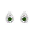 .925 Sterling Silver 1/5 Cttw Round Brilliant-Cut Green Diamond Miracle-Set Stud Earrings (Fancy Color-Enhanced, I1-I2 Clarity)