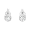 10K White Gold 0.30 Cttw Round Brilliant-Cut Near Colorless Diamond Bezel-Set Stud Earrings (H-I Color, I1-I2 Clarity)