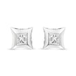 10K White Gold 1/3 Cttw Invisible Set Style Princess-Cut Diamond Stud Earrings (H-I Color, SI2-I1 Clarity)