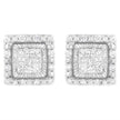 10K White Gold 1/2 cttw Invisible Set Princess-Cut Diamond Square Stud Earring (I-J Color, I1-I2 Clarity)