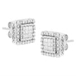 10K White Gold 1/2 cttw Invisible Set Princess-Cut Diamond Square Stud Earring (I-J Color, I1-I2 Clarity)