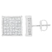 10K White Gold 2ct TDW Princess-Cut Composite Diamond Stud Earring (I-J ,I2-I3)