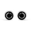 14K White Gold 1/2 Cttw Round Brilliant-Cut Black Diamond Bezel-Set Stud Earrings with Screw Backs (Fancy Color-Enhanced, I2-I3 Clarity)