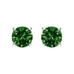 14K White Gold 1/2 Cttw Lab Grown Green Diamond Classic Solitaire Stud Earrings with Pushback