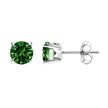 14K White Gold 1/2 Cttw Lab Grown Green Diamond Classic Solitaire Stud Earrings with Pushback