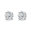 AGS Certified 14K White Gold 1.0 Cttw 4-Prong Set Brilliant Round-Cut Solitaire Diamond Push Back Stud Earrings (H-I Color, SI2-I1 Clarity)