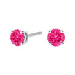 10K White Gold 1.0 Cttw Lab Created Round Brilliant Cut Pink Diamond Classic 4-Prong Solitaire Stud Earrings (Fancy Pink Color, VVS2-VS1 Clarity)
