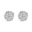 .925 Sterling Silver 1/2 cttw Prong Set Round-Cut Diamond Cluster Stud Earring (I-J Color, I2-I3 Clarity)