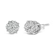.925 Sterling Silver 1/2 cttw Prong Set Round-Cut Diamond Cluster Stud Earring (I-J Color, I2-I3 Clarity)