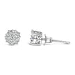 .925 Sterling Silver 1/2 cttw Prong Set Round-Cut Diamond Cluster Stud Earring (I-J Color, I2-I3 Clarity)