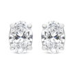 14K White Gold 1.00 Cttw Lab Grown Oval Solitaire Diamond Stud Earrings (F-G Color, VS2-SI1 Clarity)