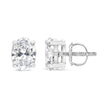 14K White Gold 1.00 Cttw Lab Grown Oval Solitaire Diamond Stud Earrings (F-G Color, VS2-SI1 Clarity)
