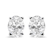 14K White Gold 2.0 Cttw Prong Set Lab Grown Oval Diamond Solitaire Stud Earring (F-G Color, VS1-VS2 Clarity)
