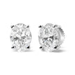 14K White Gold 2.0 Cttw Prong Set Lab Grown Oval Diamond Solitaire Stud Earring (F-G Color, VS1-VS2 Clarity)