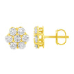14K Yellow Gold 1.0 Cttw Diamond Flower Earring (J-K Color, I1-I2 Clarity)