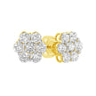 14K Yellow Gold 1.0 Cttw Diamond Flower Earring (J-K Color, I1-I2 Clarity)