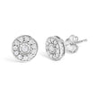 .925 Sterling Silver 1/4 Cttw Diamond Miracle Set Solitaire with Halo Stud Earrings