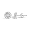 .925 Sterling Silver 1/4 Cttw Diamond Miracle Set Solitaire with Halo Stud Earrings