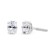 14K White Gold 1.00 Cttw Lab Grown Oval Solitaire Diamond Stud Earrings (F-G Color, VS2-SI1 Clarity)