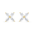 14K White Gold 1/2 Cttw Marquise Diamond 8 Stone Floral Leaf Stud Earrings (H-I Color, SI1-SI2 Clarity)
