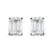 14K White Gold 2.0 Cttw Emerald Cut Lab Grown Diamond Solitaire Stud Earrings (G-H Color, VS1-VS2 Clarity)