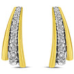 10K Yellow Gold Plated .925 Sterling Silver 0.50 Cttw Round Diamond Graduated Huggie Earrings (I-J Color, I2-I3 Clarity)