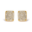 14K Yellow Gold 1/2 Cttw Diamond Square Shaped Composite Cluster Stud  Earrings (I-J Color, I1-I2 Clarity)