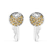925 Sterling Silver 1/6ct TDW  Yellow Treated  Diamond Charm Earrings