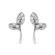 925 Sterling Silver 1/16ct TDW Diamond Leaf Earrings