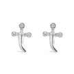 .925 Sterling Silver Diamond Accent Knife Earrings (H-I Color, I2-I3 Clarity)